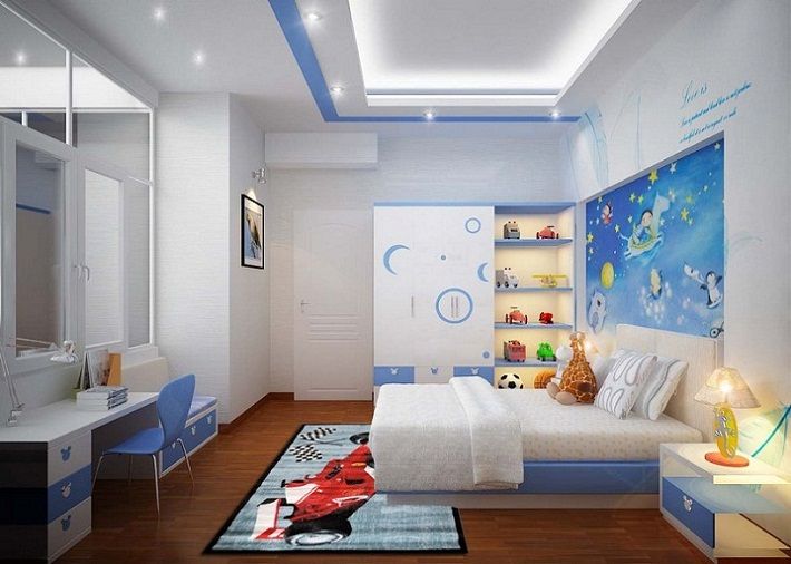 Thảm trải sàn phòng ngủ bé trai
